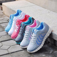 Load image into Gallery viewer, Breathable Mesh Flat Sports Shoes Comfortable Rubber Soles For All Season Running Shoes Daily Wear Lace-up Sneakers