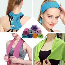 Load image into Gallery viewer, Portable Reusable Heat Relief Instant Cooling Cold Chill Sports Cozy Towel for Running Biking Jogging Gym Gift Green
